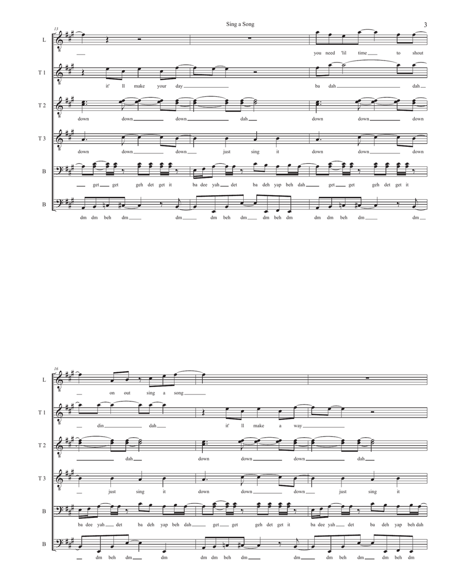 Sing A Song Sing A Song TTBB scores gallery preview page 3