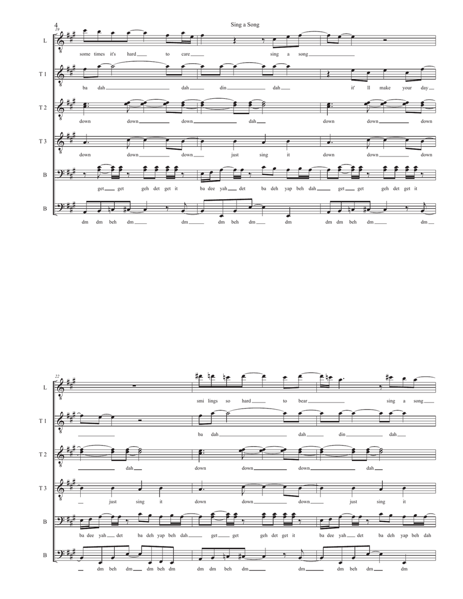 Sing A Song Sing A Song TTBB scores gallery preview page 4