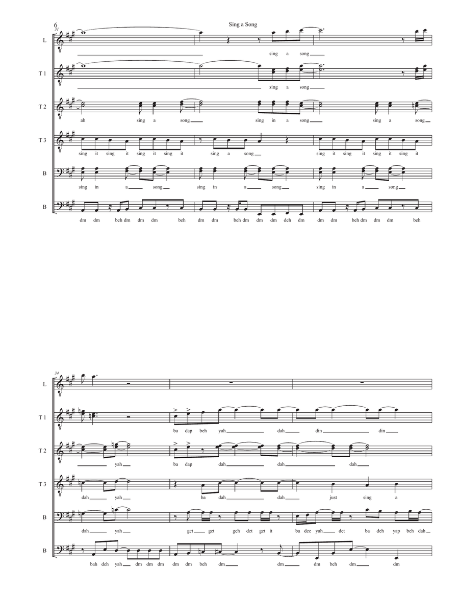 Sing A Song Sing A Song TTBB scores gallery preview page 6