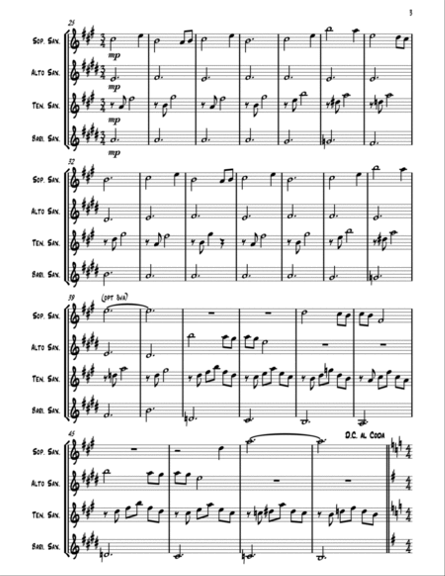 The Legend Of Zelda Saxophone Quartet scores gallery preview page 5