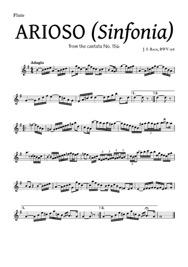 ARIOSO, by J. S. Bach (sinfonia) - for Flue and accompaniment