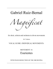 MAGNIFICAT. Mov. 8 Esurientes. Aria for Baritone with piano accompaniment (orchestra reduction)