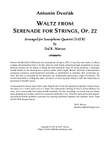 Waltz (2nd Movement) from Serenade for Strings, Op. 22 for Saxophone Quartet
