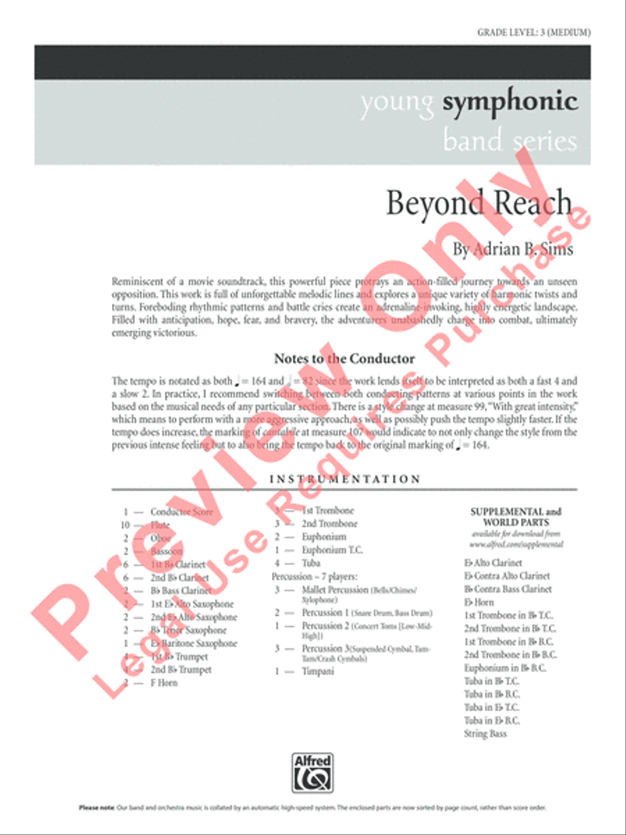 Beyond Reach Beyond Reach Concert Band scores gallery preview page 2