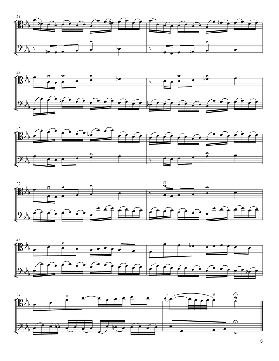 Invention 5 In E-Flat Major String Duet scores gallery preview page 3