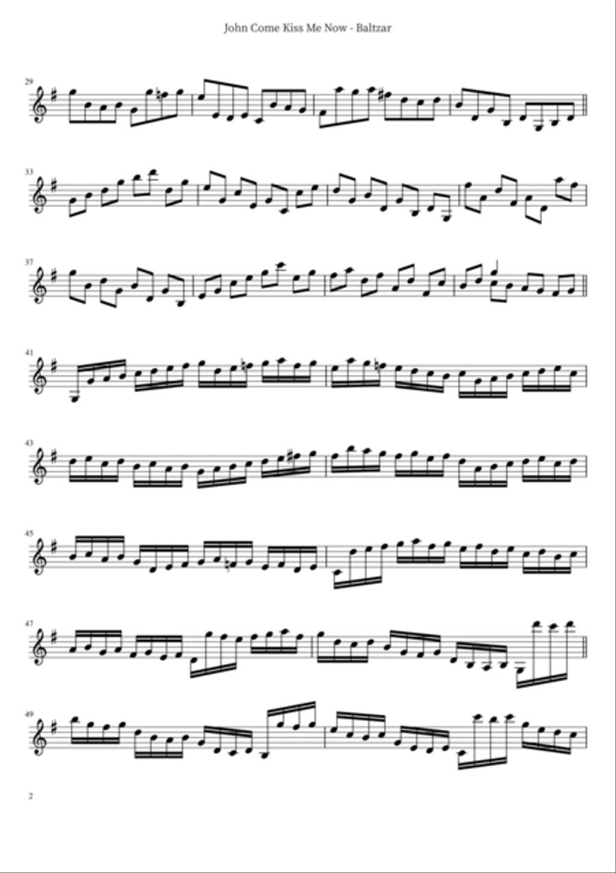 John come kiss me now - Divisions on a Ground - Solo Violin Violin Solo scores gallery preview page 4