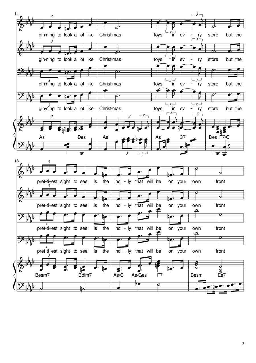 It's Beginning To Look Like Christmas 4-Part scores gallery preview page 3