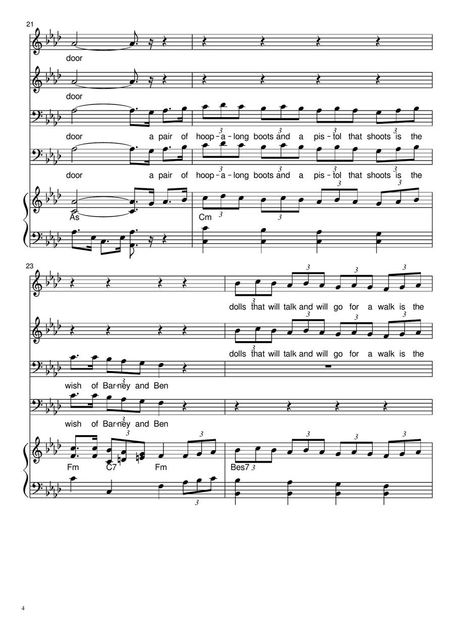 It's Beginning To Look Like Christmas 4-Part scores gallery preview page 4
