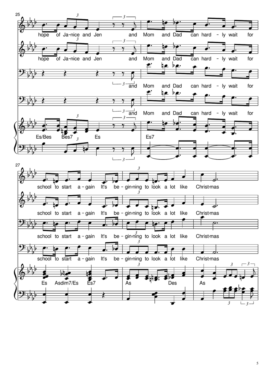 It's Beginning To Look Like Christmas 4-Part scores gallery preview page 5