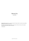 Missing You (for solo guitar)