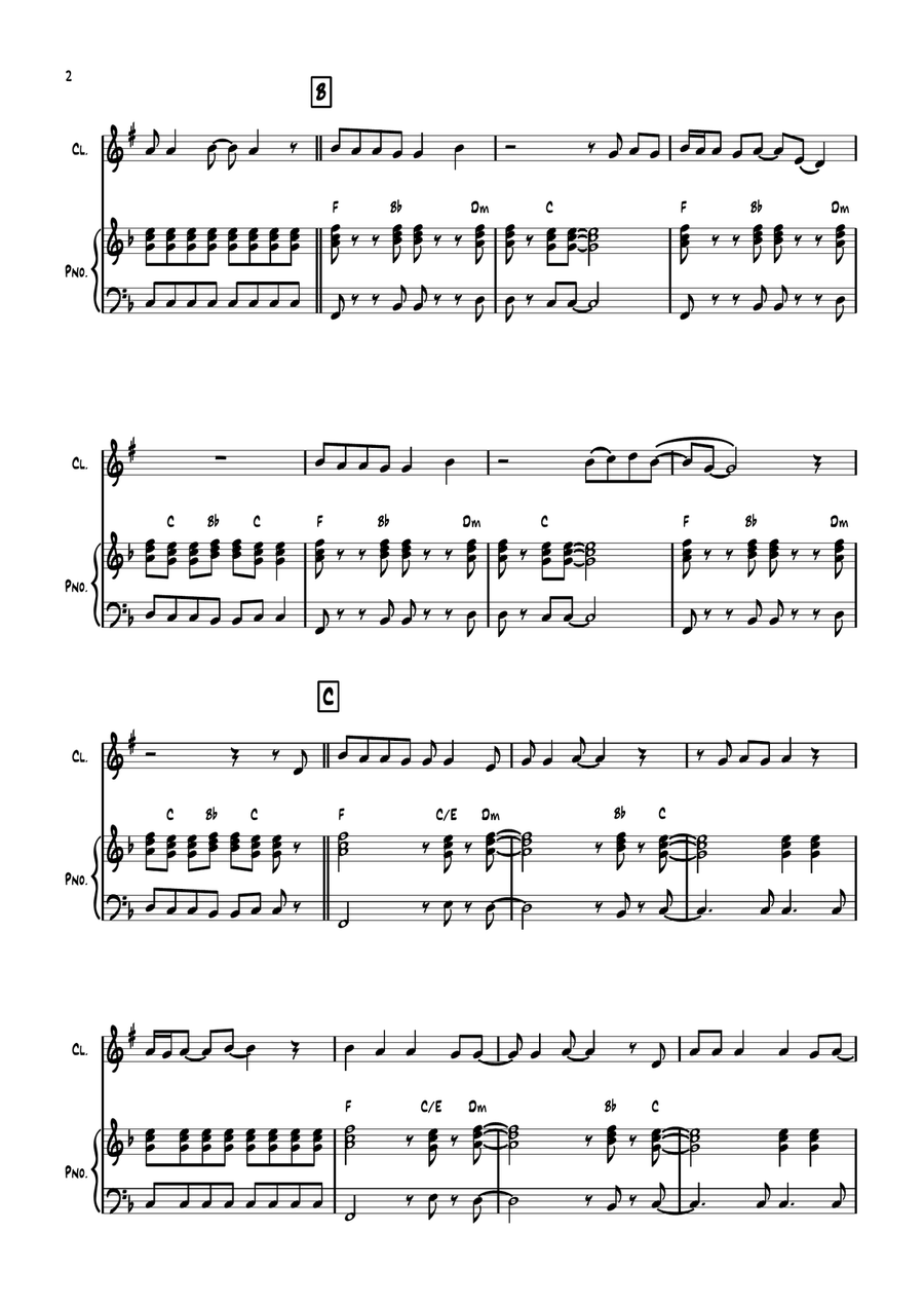 Hit Me With Your Best Shot Clarinet Solo scores gallery preview page 2