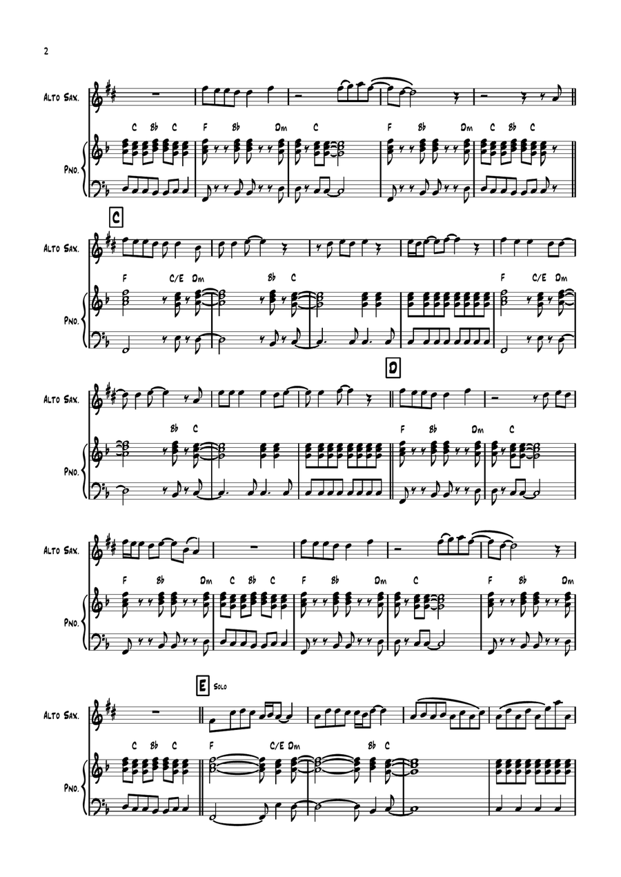 Hit Me With Your Best Shot Alto Saxophone scores gallery preview page 2