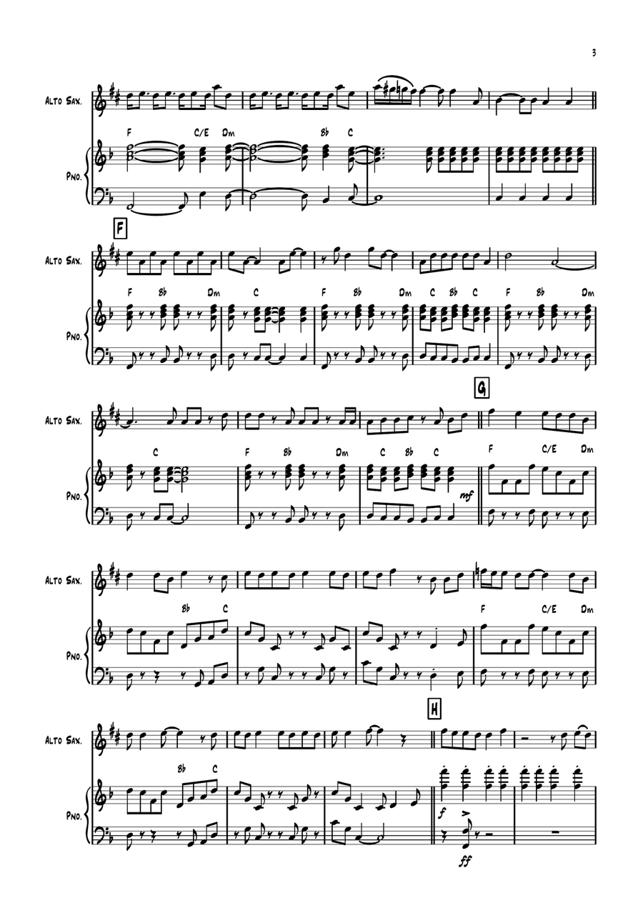 Hit Me With Your Best Shot Alto Saxophone scores gallery preview page 3