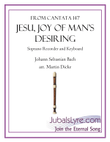 Jesu, Joy of Man's Desiring (Soprano Recorder and Keyboard)