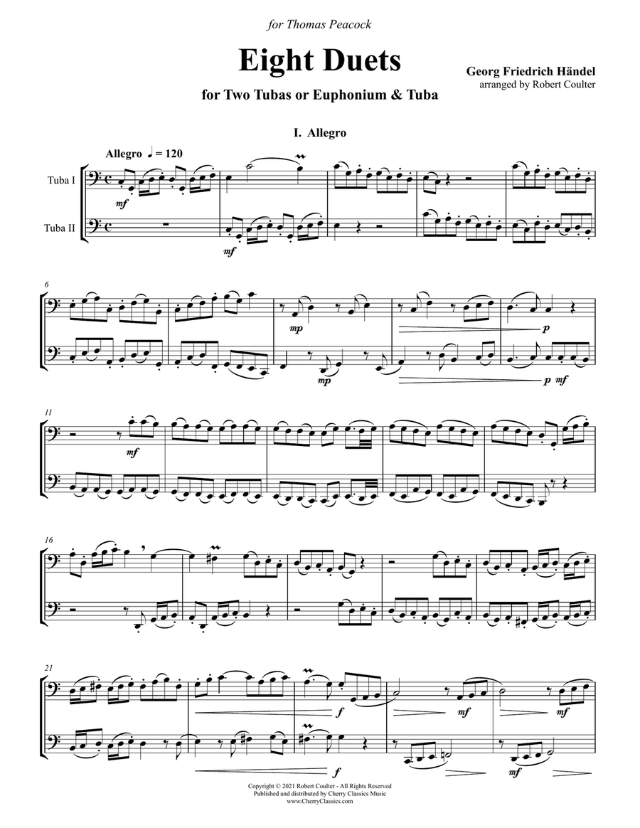 Eight Duets for Euphonium & Tuba or Two Tubas Brass Duet scores gallery preview page 2