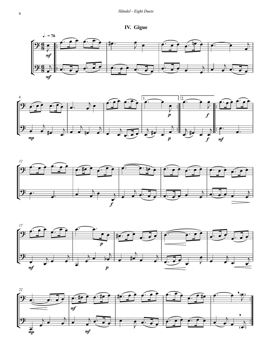 Eight Duets for Euphonium & Tuba or Two Tubas Brass Duet scores gallery preview page 6