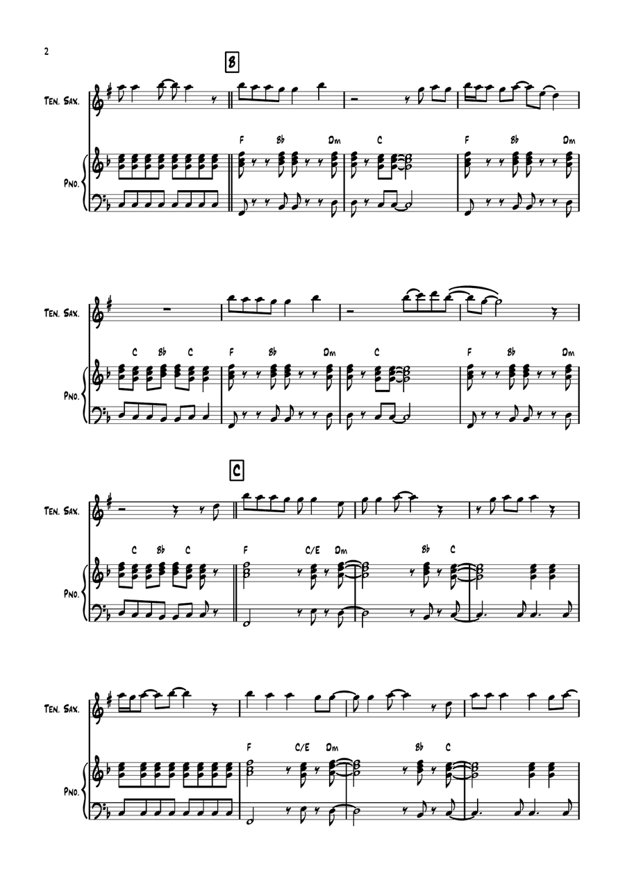 Hit Me With Your Best Shot Tenor Saxophone scores gallery preview page 2