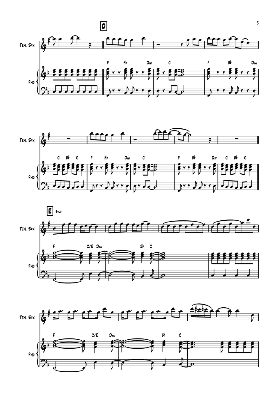 Hit Me With Your Best Shot Tenor Saxophone scores gallery preview page 3