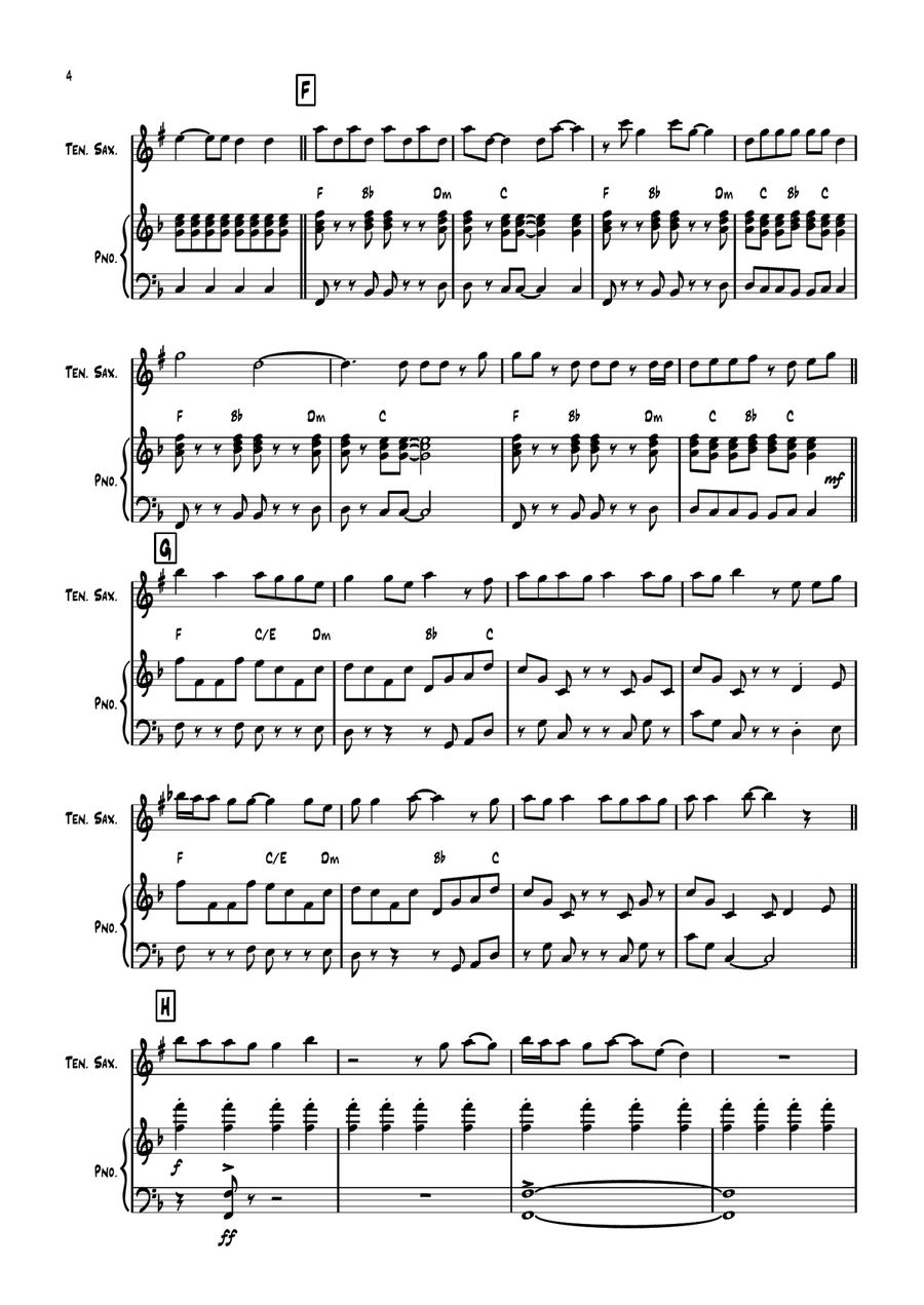 Hit Me With Your Best Shot Tenor Saxophone scores gallery preview page 4