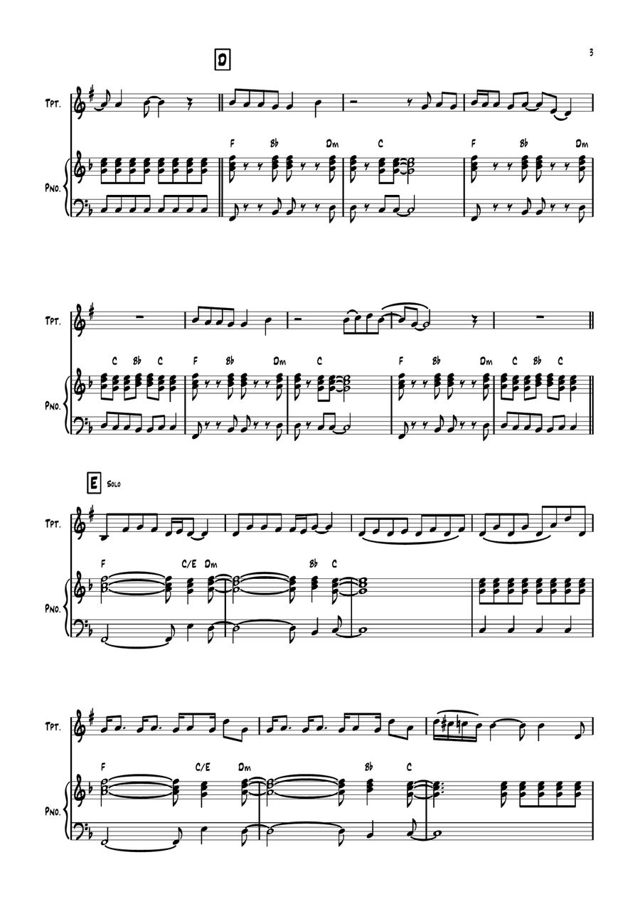 Hit Me With Your Best Shot Trumpet Solo scores gallery preview page 3
