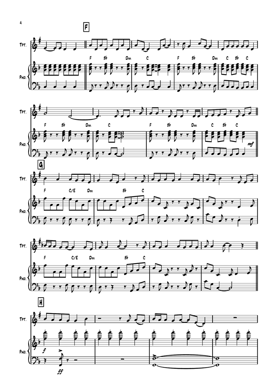 Hit Me With Your Best Shot Trumpet Solo scores gallery preview page 4