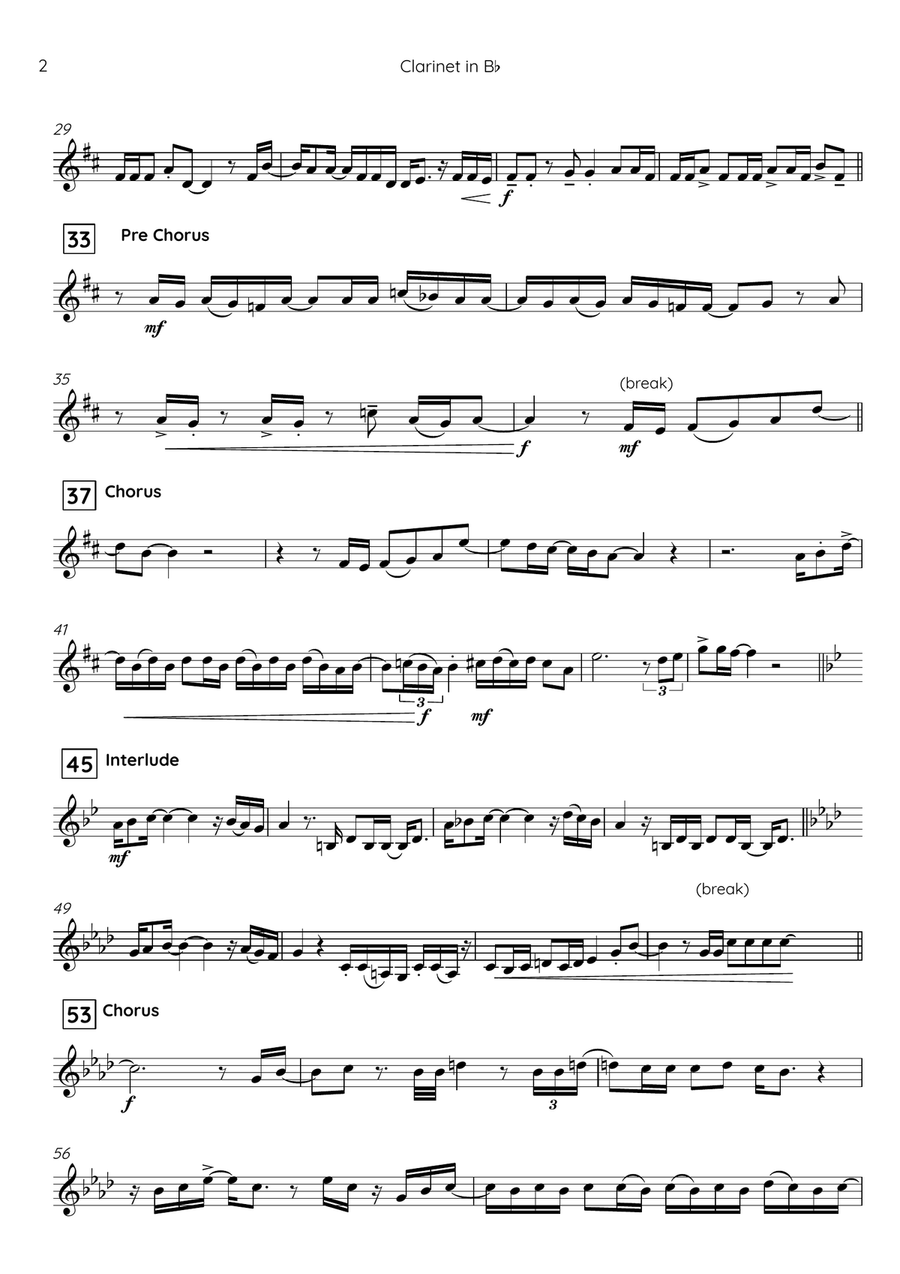 Leave The Door Open B-Flat Clarinet scores gallery preview page 3