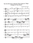 Piano Sonata in C Major First Movement by Wolfgang Amadeus Mozart Arranged for 4 Flutes