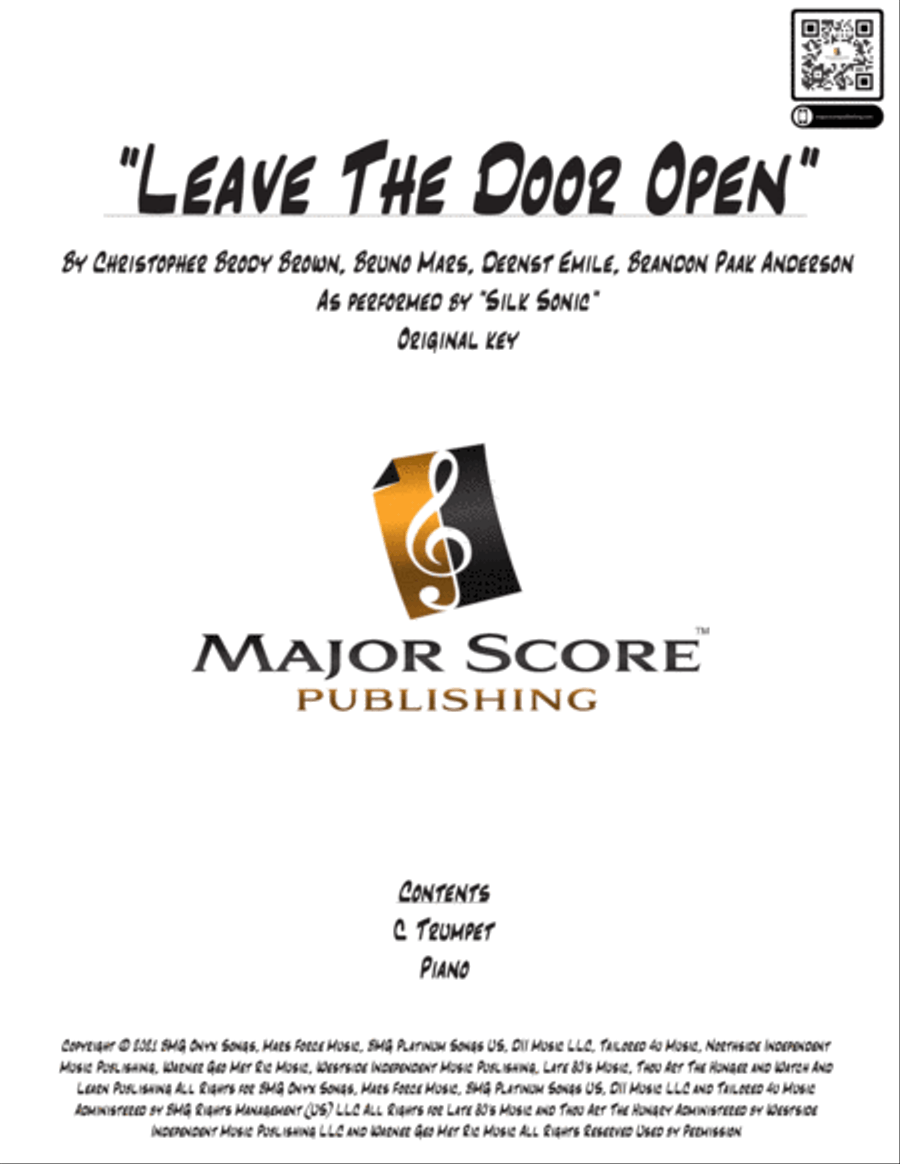 Leave The Door Open C Trumpet scores gallery preview page 5
