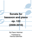 Sonata for Bassoon and Piano Op. 122