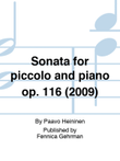 Sonata for Piccolo and Piano Op. 116