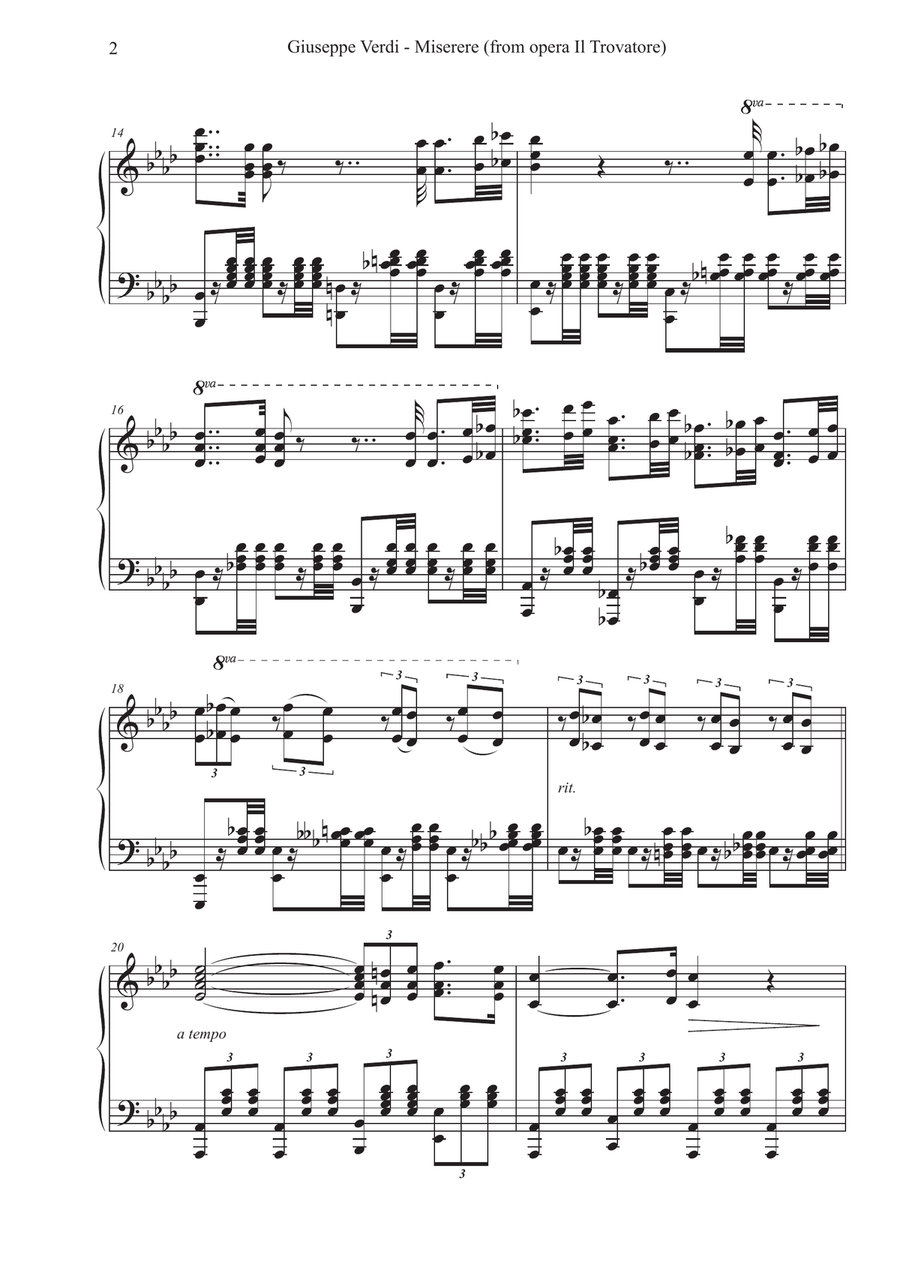 G. Verdi - Miserere (Advanced piano transcription) Piano Solo scores gallery preview page 2