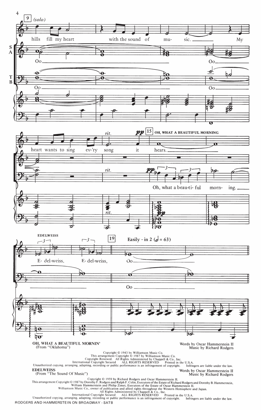 Rodgers and Hammerstein On Broadway (Medley) (arr. Mac Huff) 4-Part scores gallery preview page 2