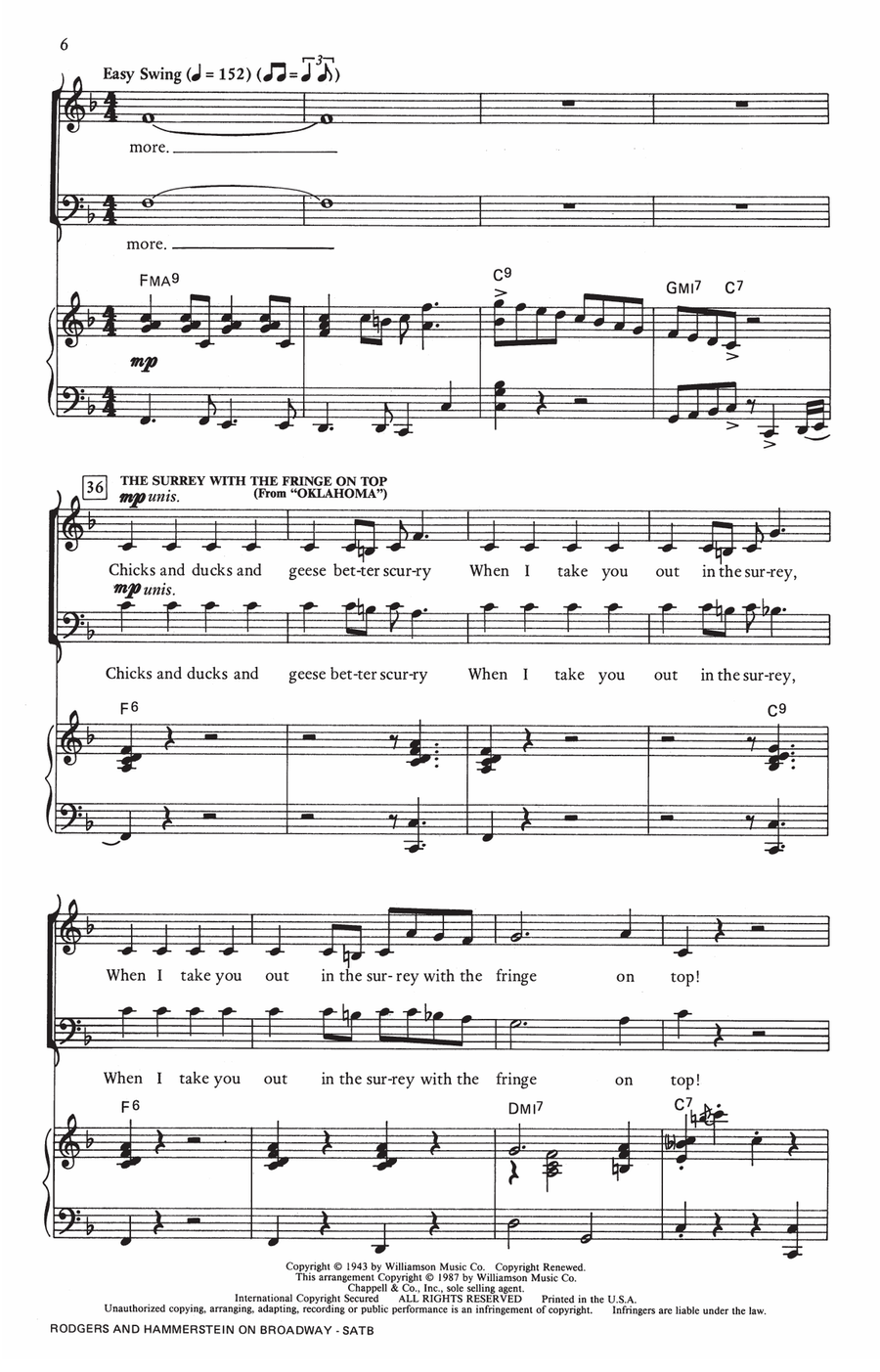 Rodgers and Hammerstein On Broadway (Medley) (arr. Mac Huff) 4-Part scores gallery preview page 4