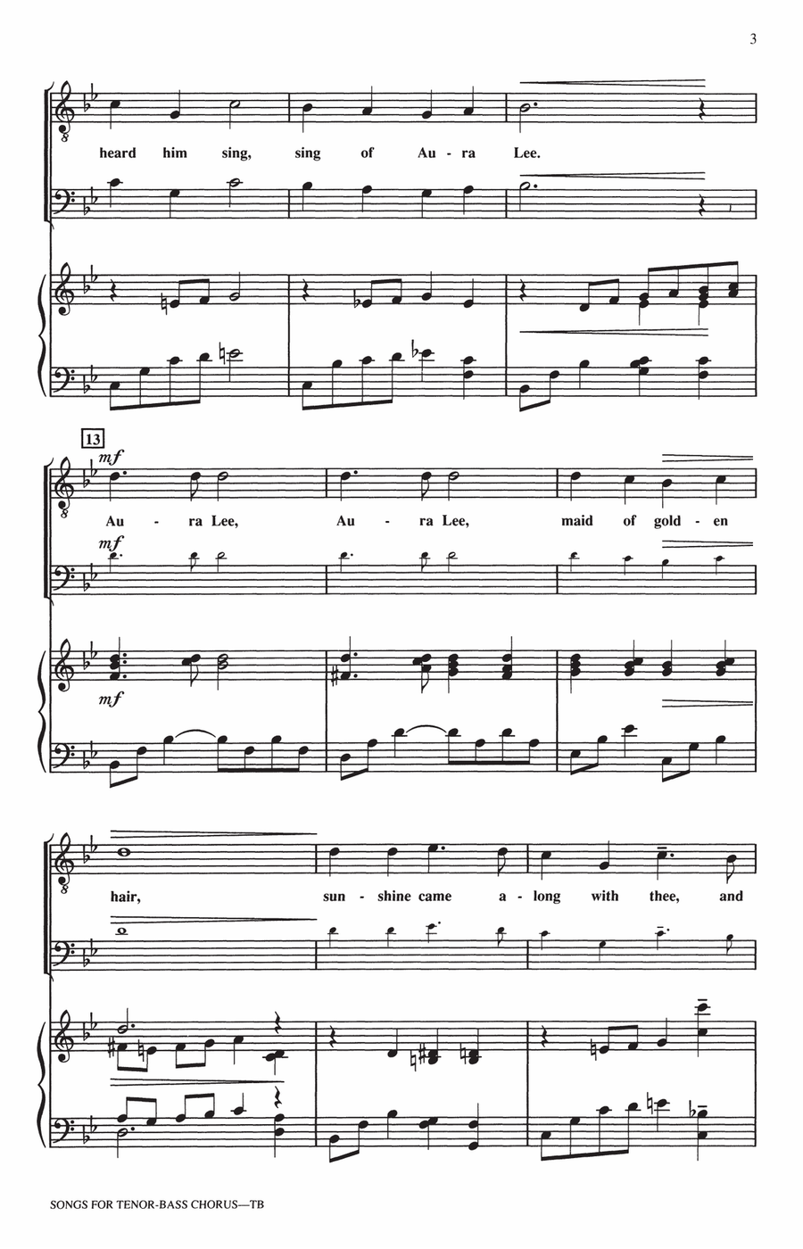 Songs For Tenor-Bass Chorus (Collection) TTB scores gallery preview page 2