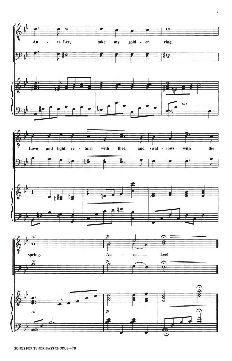Songs For Tenor-Bass Chorus (Collection) TTB scores gallery preview page 6