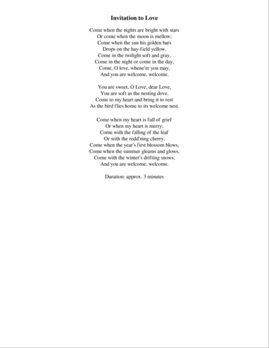 Invitation to Love 4-Part scores gallery preview page 2