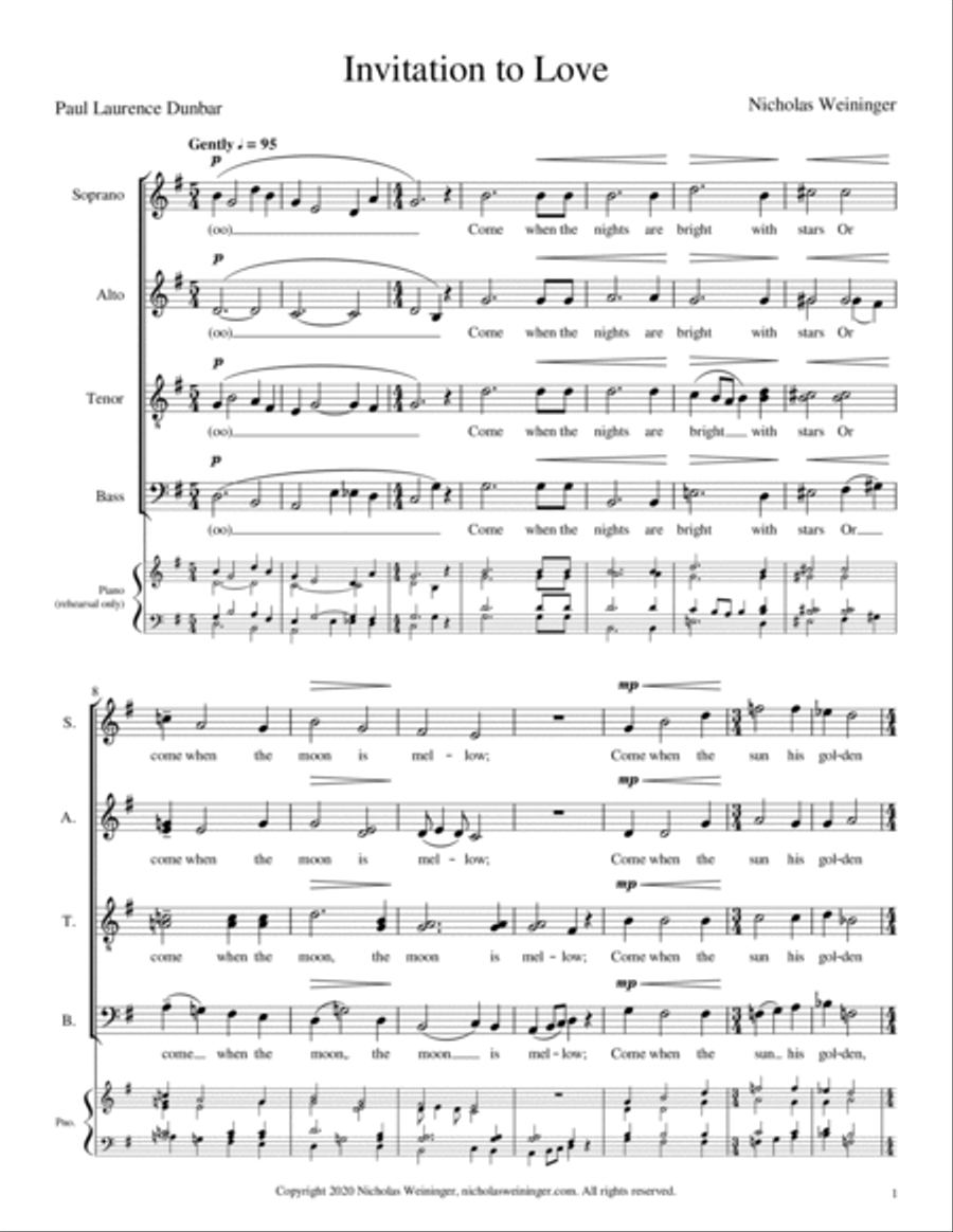 Invitation to Love 4-Part scores gallery preview page 3