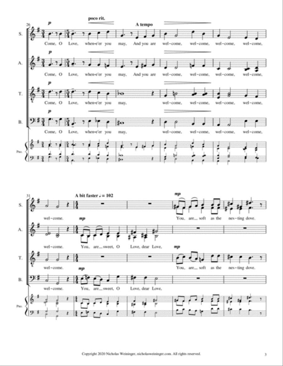 Invitation to Love 4-Part scores gallery preview page 5