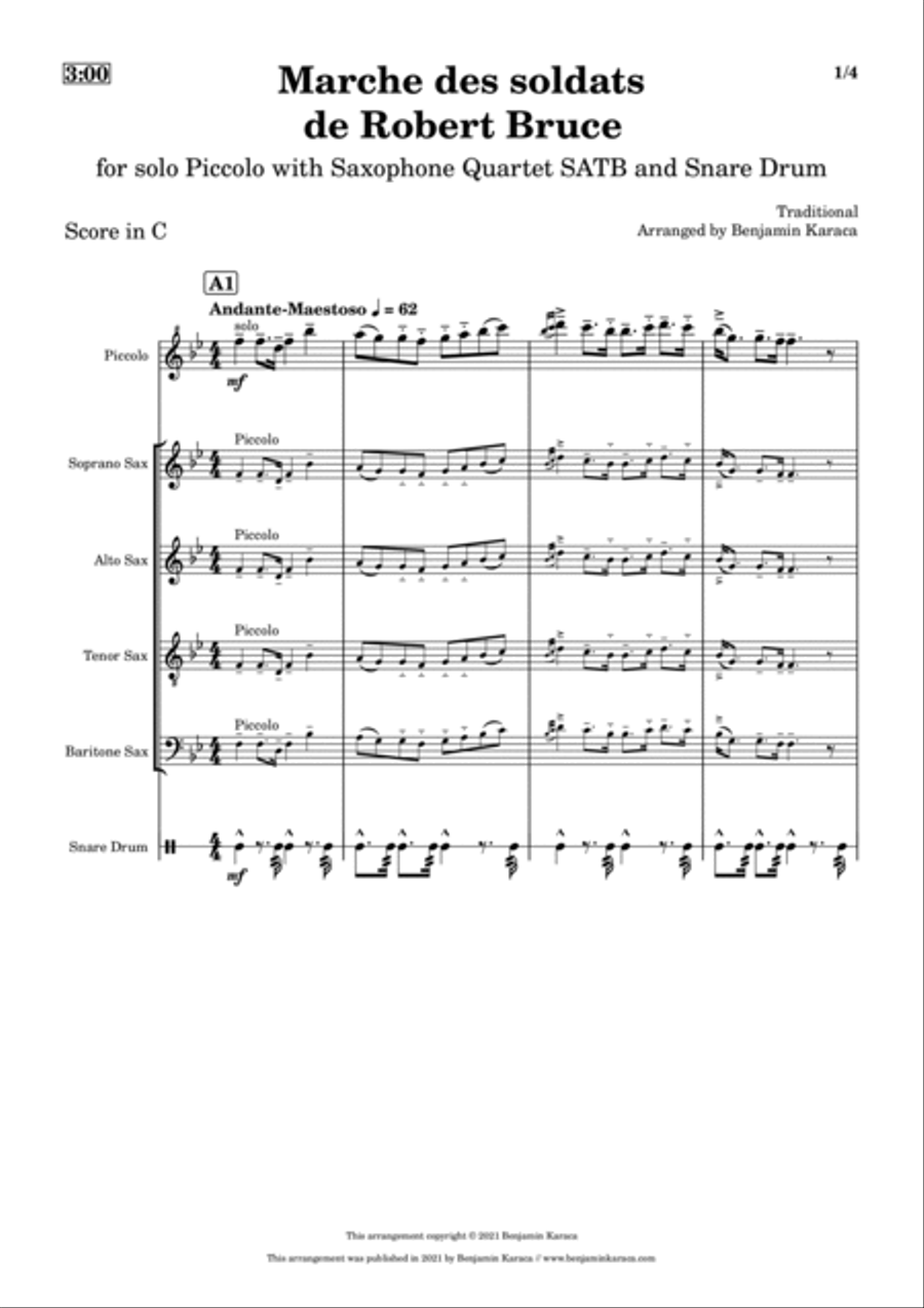 Marche des soldats de Robert Bruce Piccolo scores gallery preview page 3