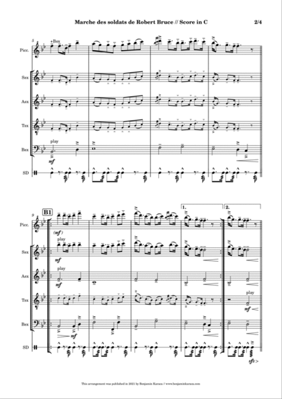 Marche des soldats de Robert Bruce Piccolo scores gallery preview page 4
