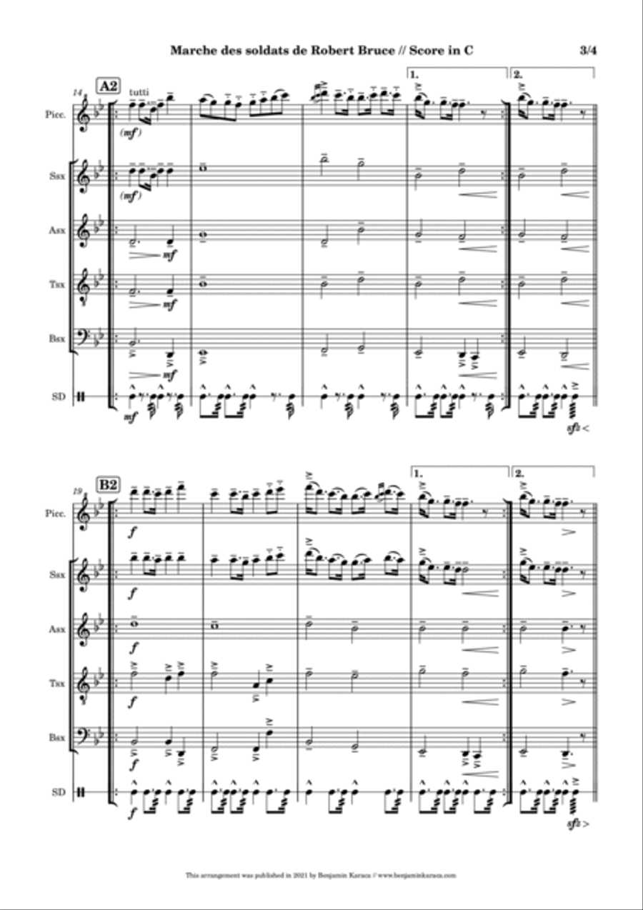 Marche des soldats de Robert Bruce Piccolo scores gallery preview page 5