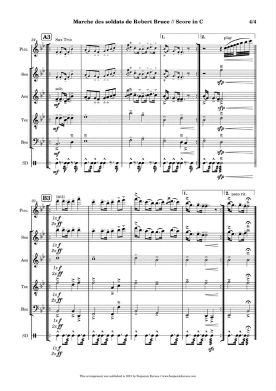 Marche des soldats de Robert Bruce Piccolo scores gallery preview page 6
