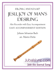 Jesu, Joy of Man’s Desiring (Alto Recorder with Easy Accompaniment)