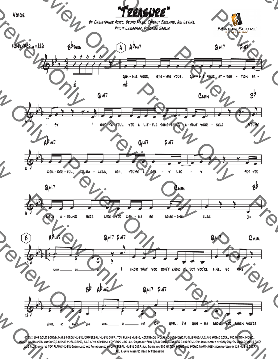 Treasure Piano, Vocal scores gallery preview page 2