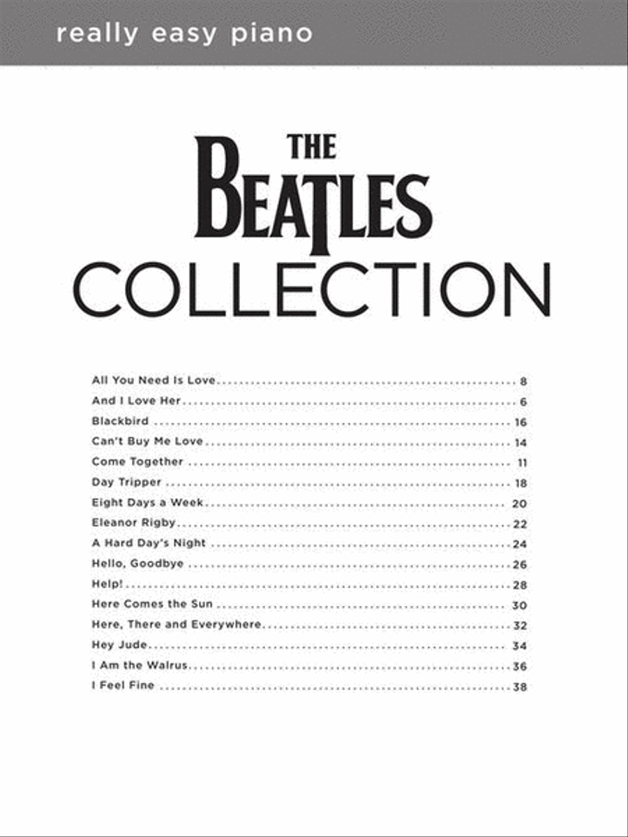 The Beatles Collection – Really Easy Piano Easy Piano scores gallery preview page 2