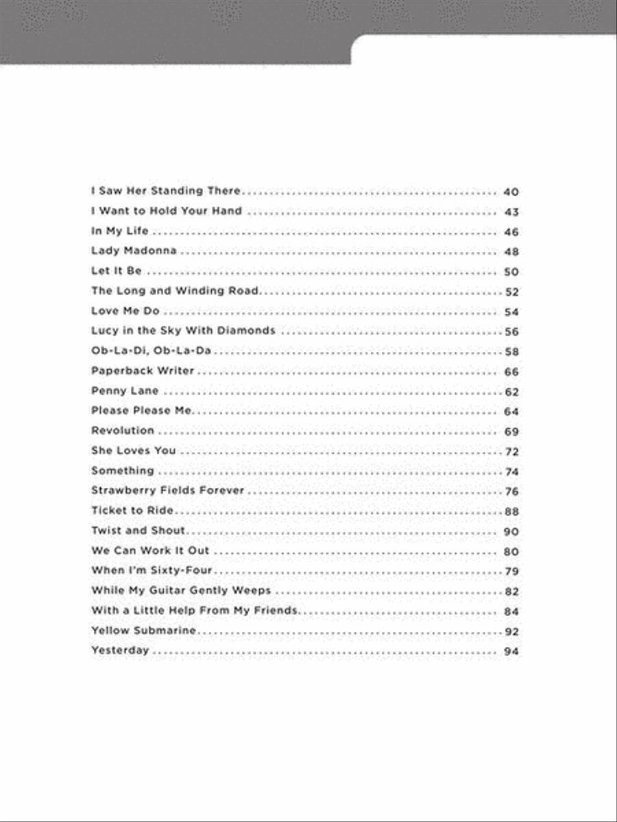 The Beatles Collection – Really Easy Piano Easy Piano scores gallery preview page 3