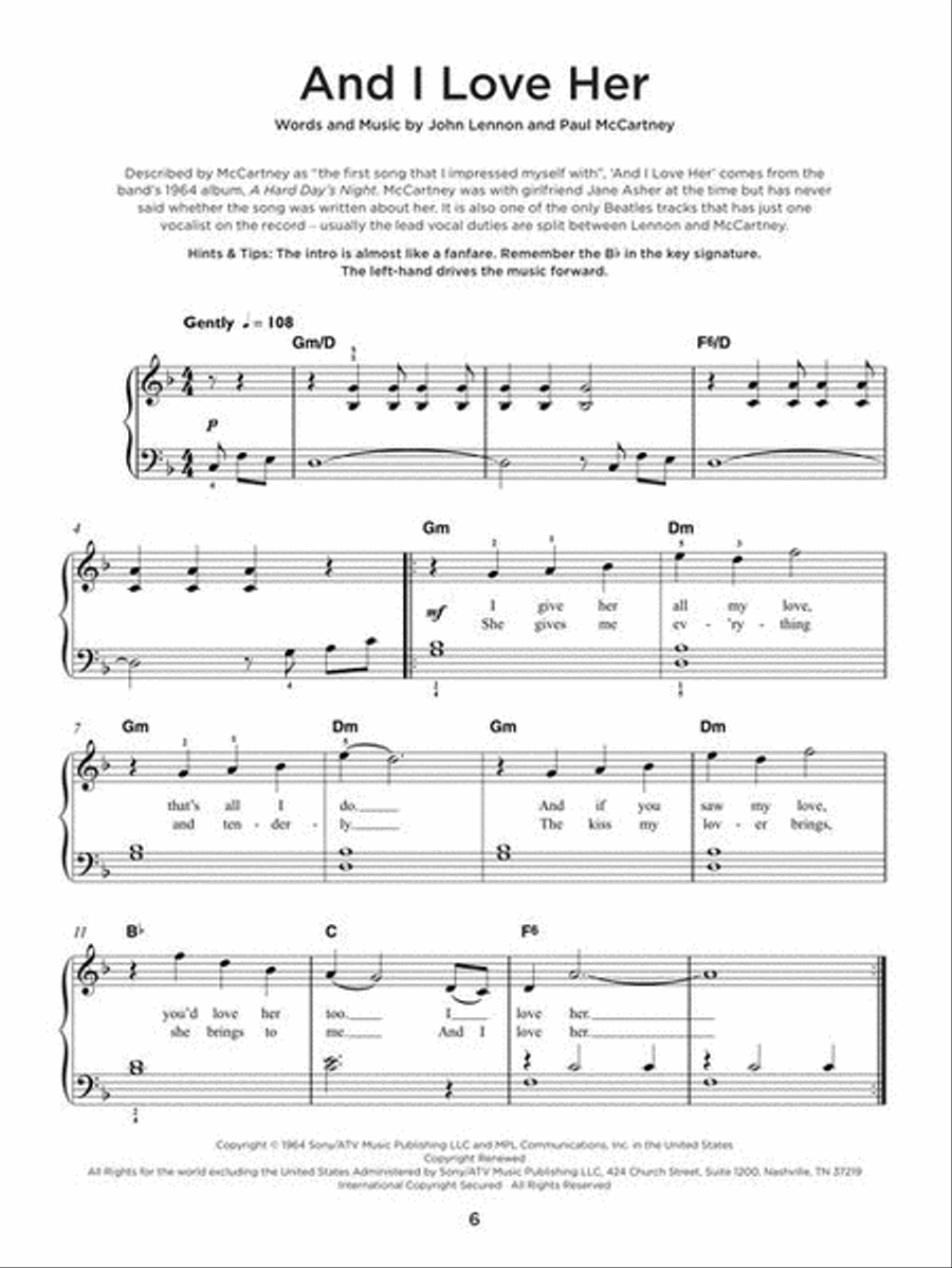 The Beatles Collection – Really Easy Piano Easy Piano scores gallery preview page 4
