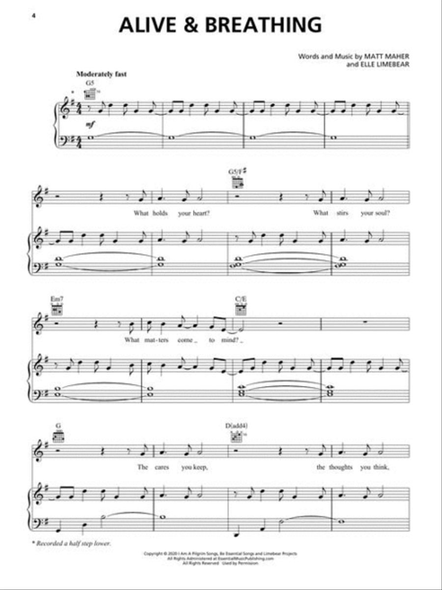 Top Christian Hits of 2020-2021 Piano, Vocal, Guitar scores gallery preview page 5