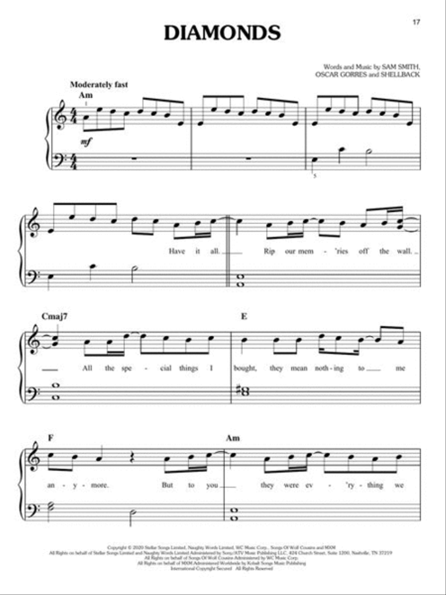 Chart Hits of 2020-2021 Chart Hits of 2020-2021 Easy Piano scores gallery preview page 8