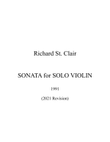 SONATA for SOLO VIOLIN (1991, 2021 Revision)